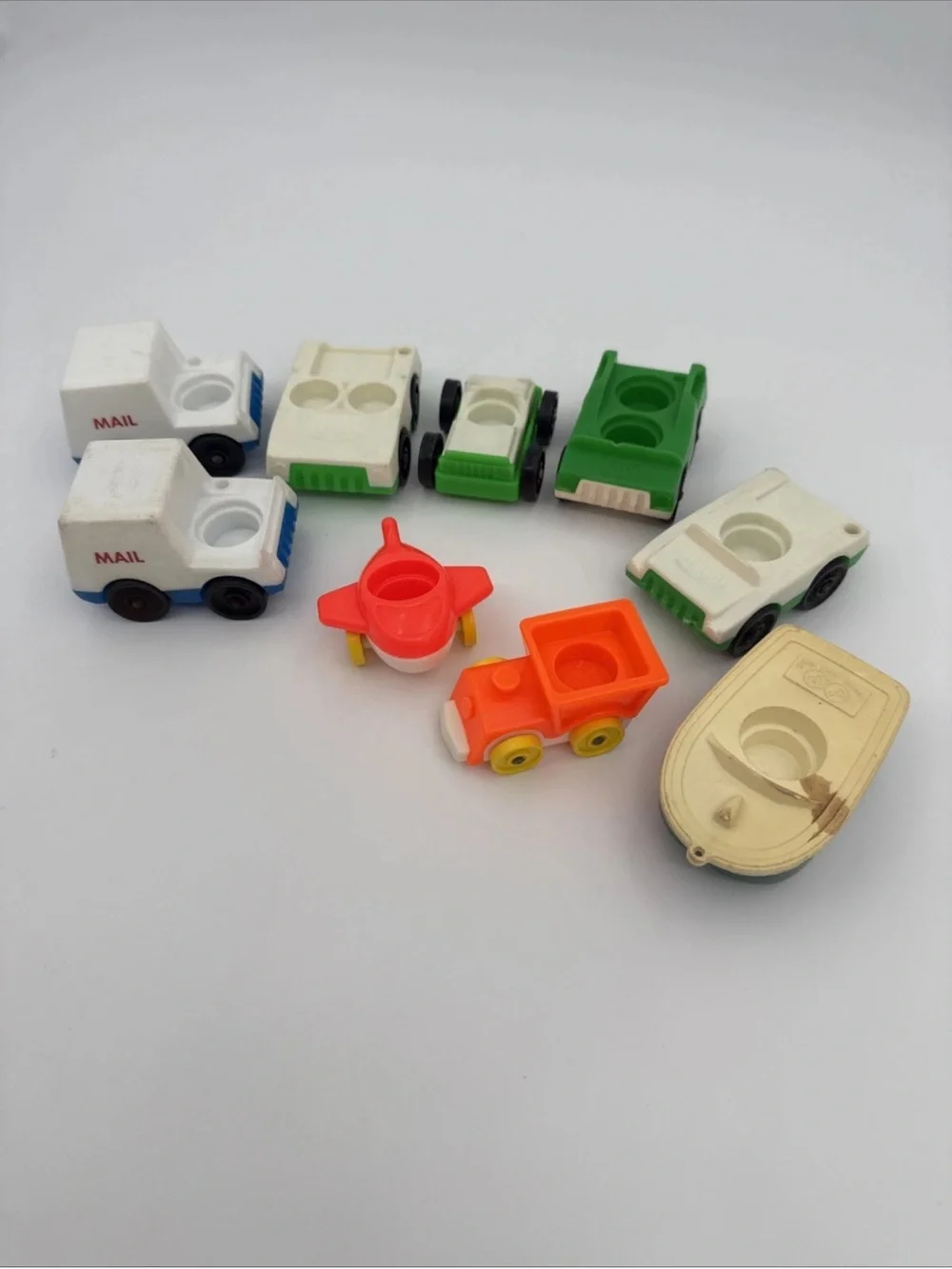 Vintage Fisher Price Little People Vehicles Jeep Plane Train Cars Toy Lot Of 9